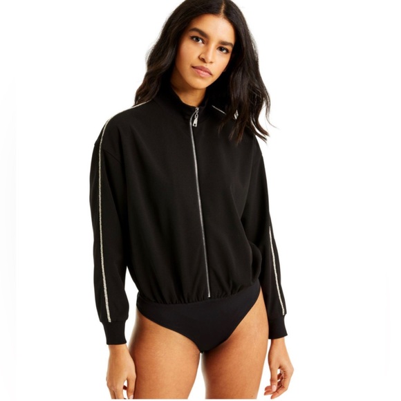 CULPOS X INC Womens Black Zippered Bodysuit Size: M - Picture 1 of 2